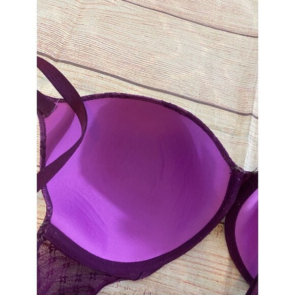Victoria Secret Lined Perfect Covereage Purple Bra - 36D - Picture 5 of 8